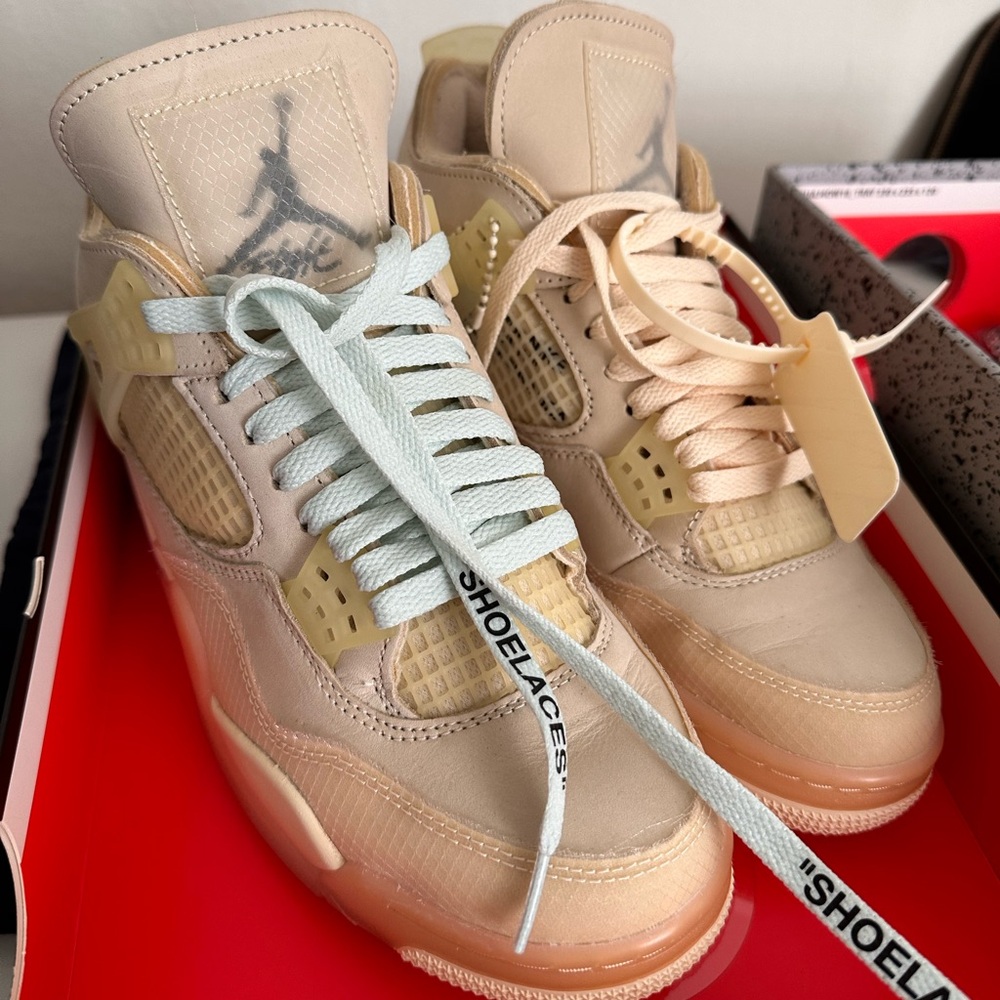 OFF-WHITE X WMNS AIR JORDAN 4 RETRO SP 'SAIL' *AUTHENTIC*